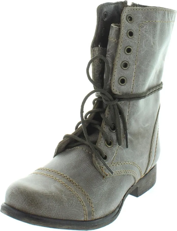 Troopa Womens Lace Up Lace-Up Combat Boots