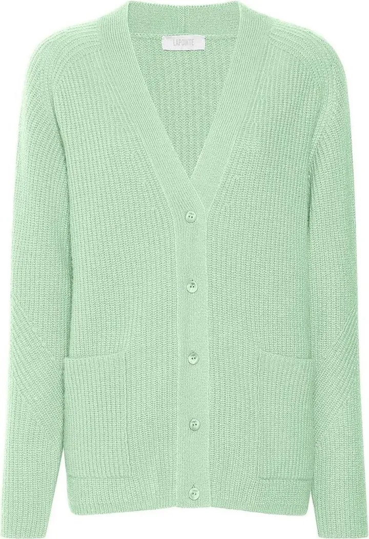 purl-knit V-neck cardigan