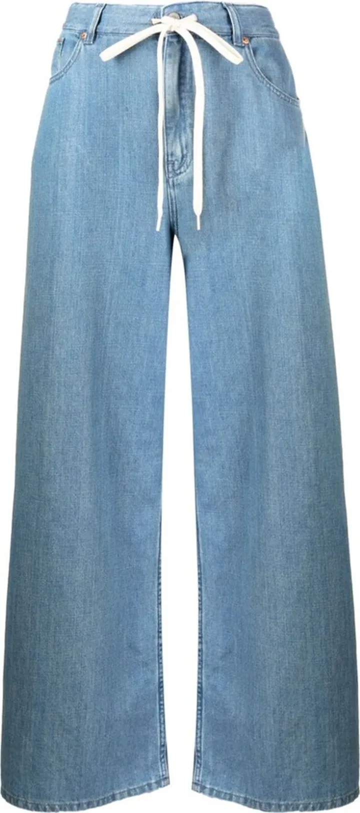 Drawstring Wide-Leg Jeans