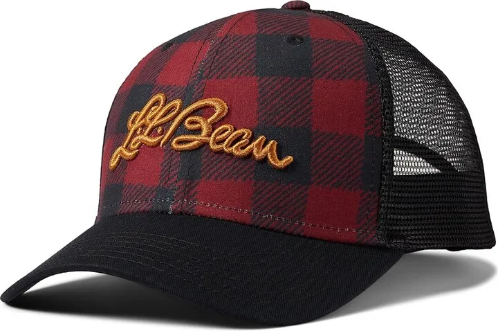 L.L.Bean Trucker Hat Logo (Mountain Red Buffalo Plaid) Caps