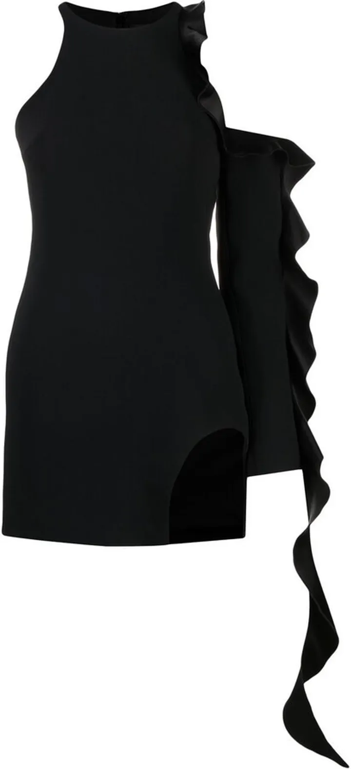 One-Sleeve Ruffled Minidress