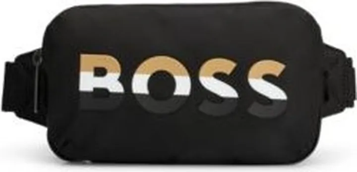 Belt bag with signature-stripe logo and strap
