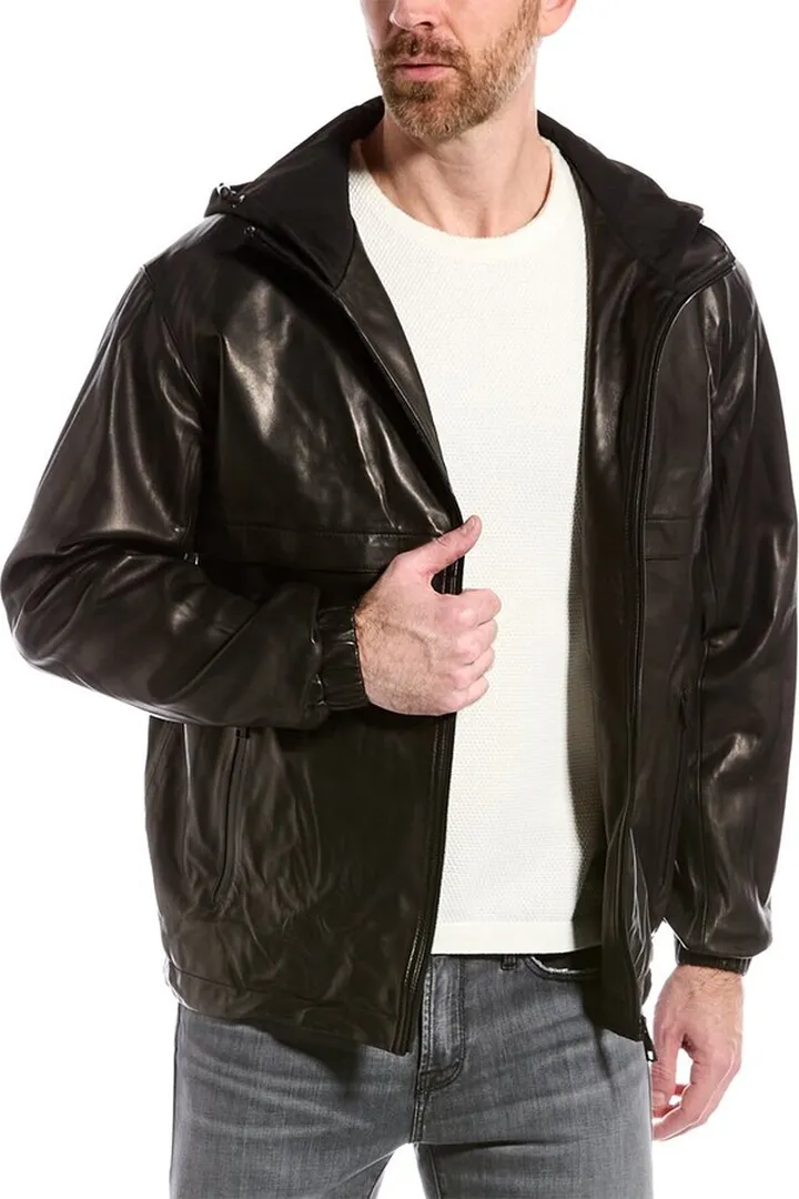 Frame Denim Leather Windbreaker