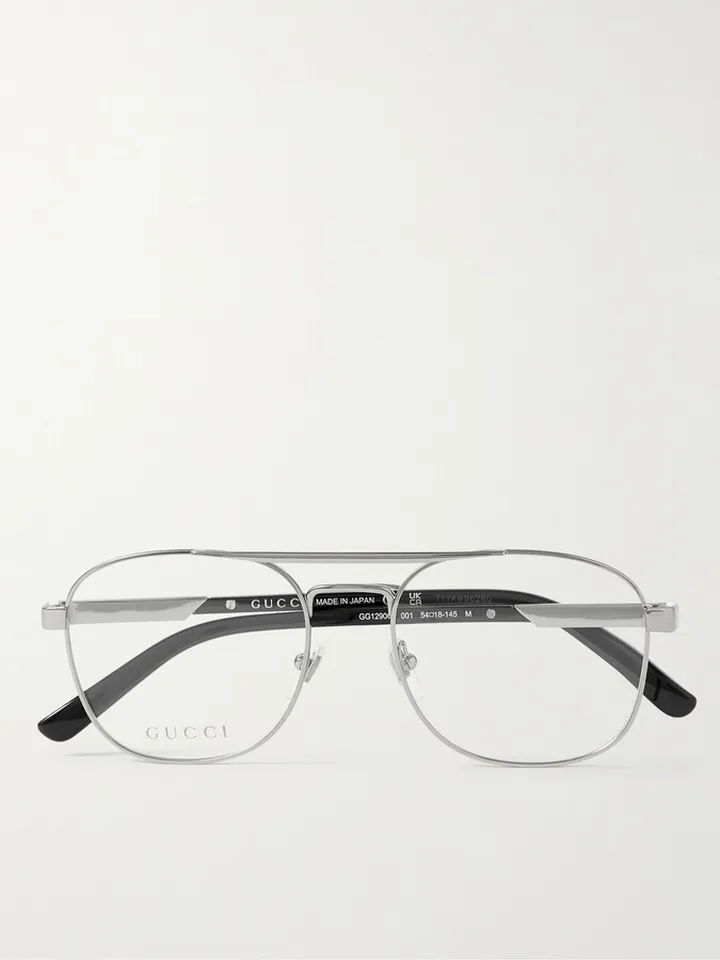 Aviator-Style Silver-Tone Optical Glasses