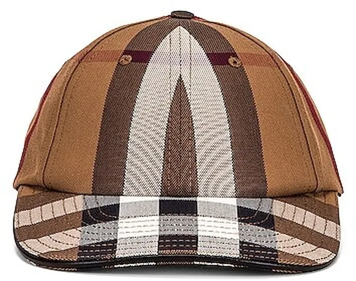 Burberry Check Baseball Cap in Brown