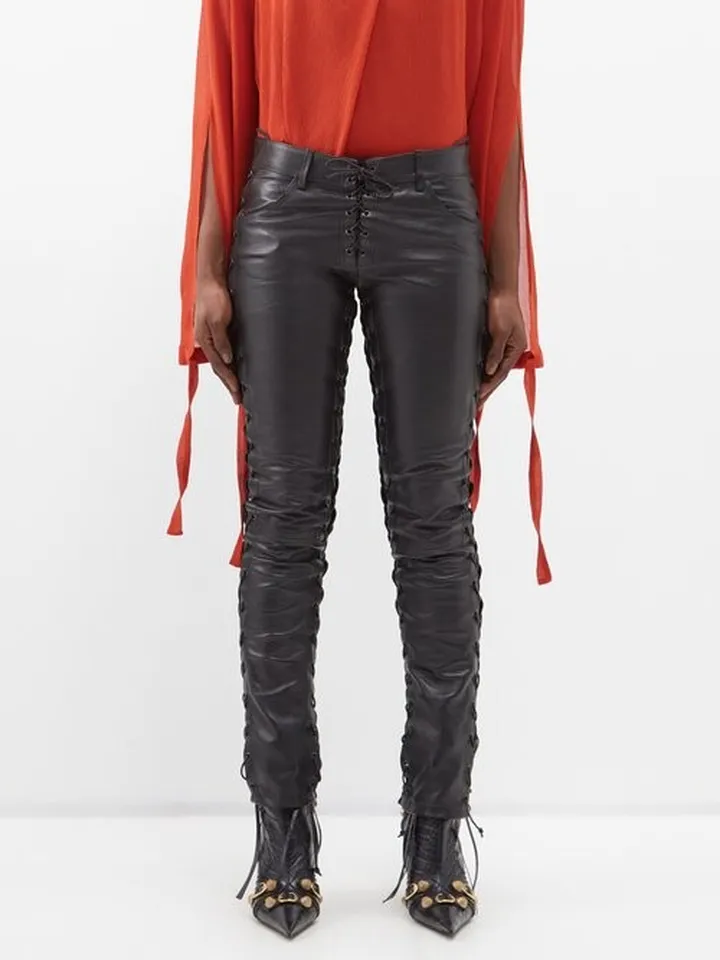Guido Lace-up Leather Trousers