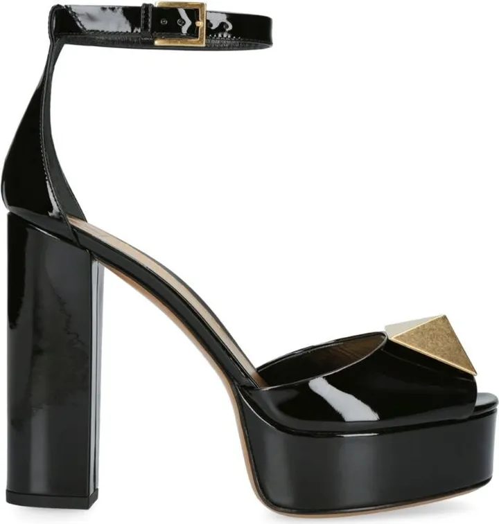 Valentino Garavani Leather Maxi Stud Platform Sandals 120