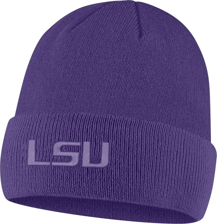 Men's Nike Purple Lsu Tigers Tonal Cuffed Knit Hat