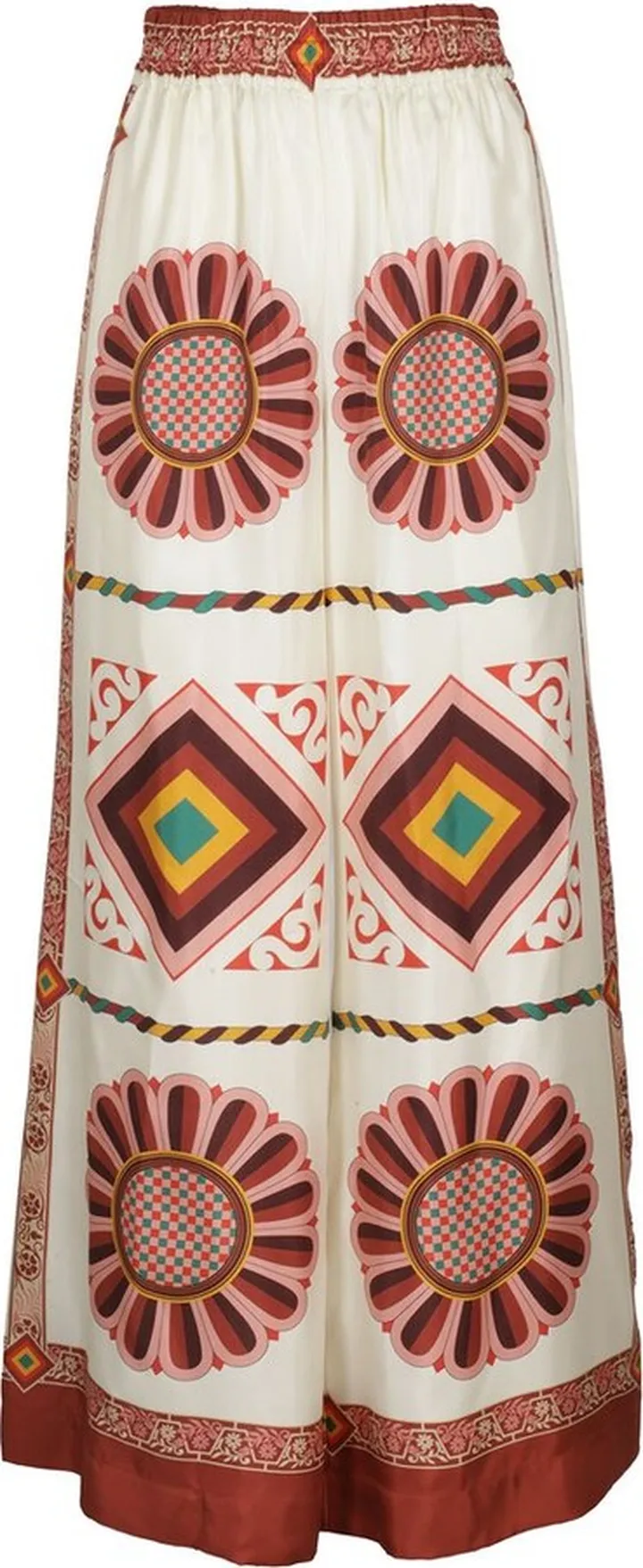La Doublej Tile-Printed High-Waist Palazzo Trousers