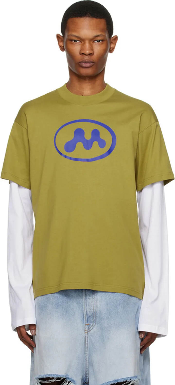 Mowalola Green Walkman Skater Long Sleeve T-Shirt