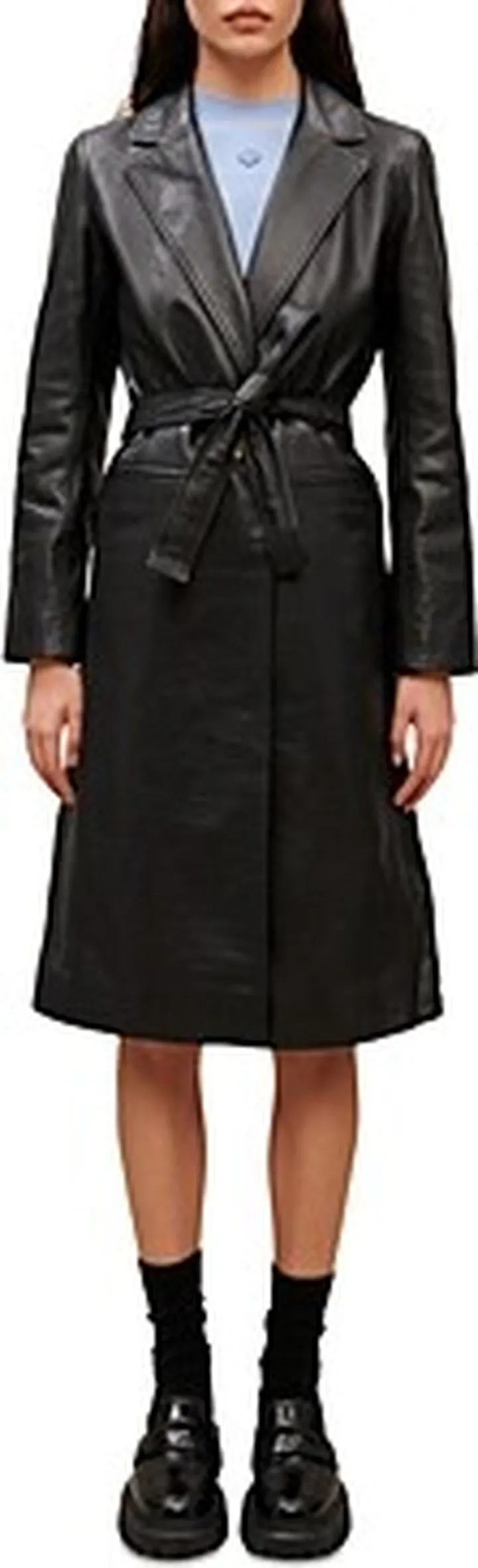 Maje Grenchir Leather Trench Coat