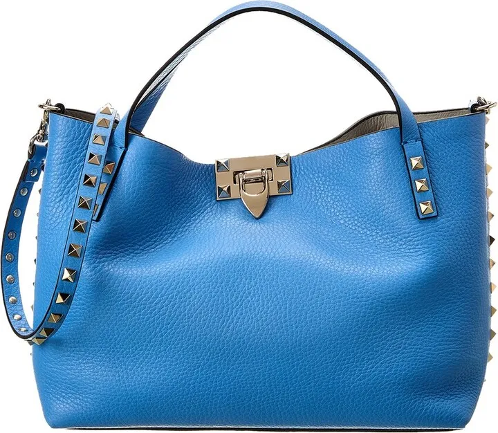 Valentino Rockstud Small Grainy Leather Tote