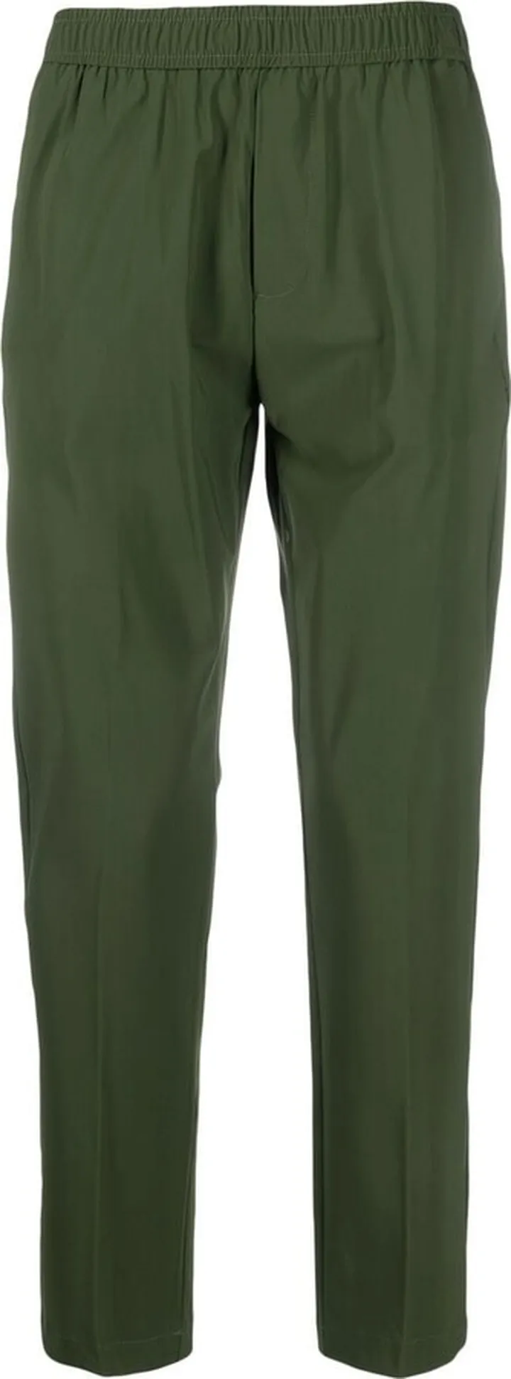 Elasticated-Waistband Tapered Trousers
