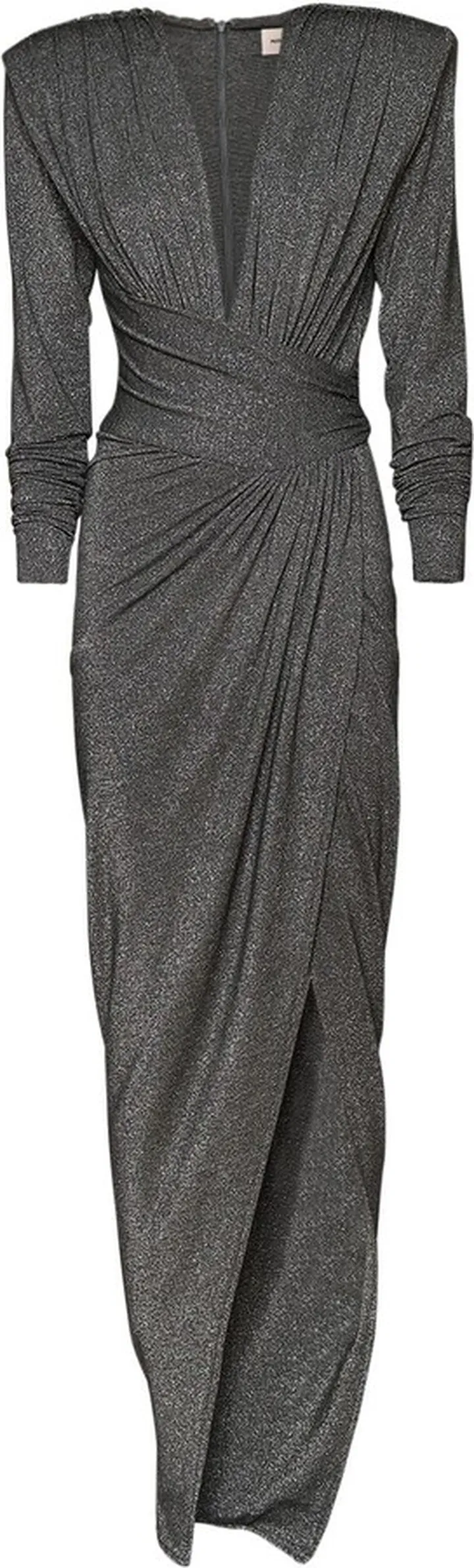 Viscose jersey & lurex midi wrap dress