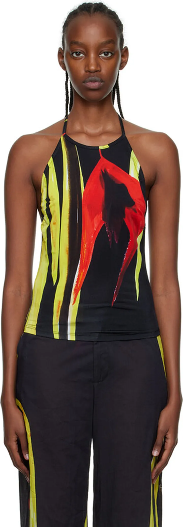 Louisa Ballou Black Halter Tank Top