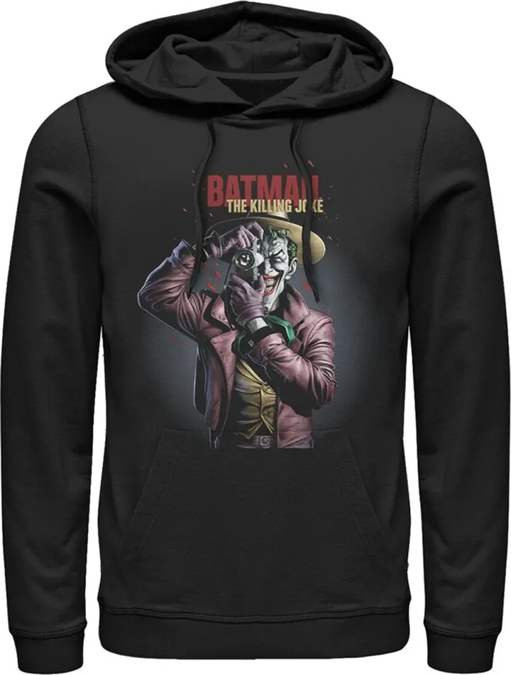 Men's Batman Joker Camera Poster Pull Over Hoodie - Black - Small