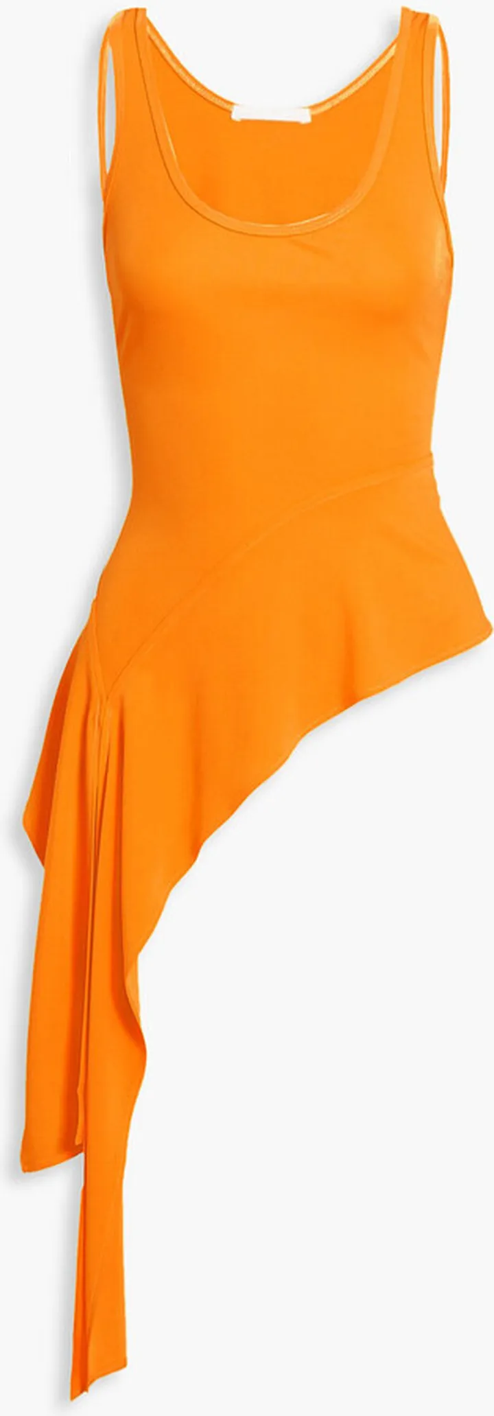 Asymmetric stretch-knit tank