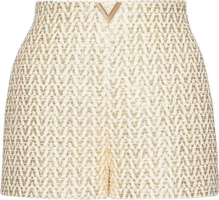 Optical Valentino bouclé shorts