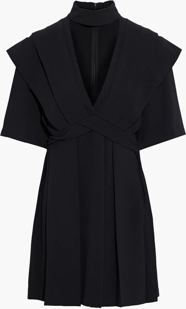 Didje cutout pleated crepe mini dress