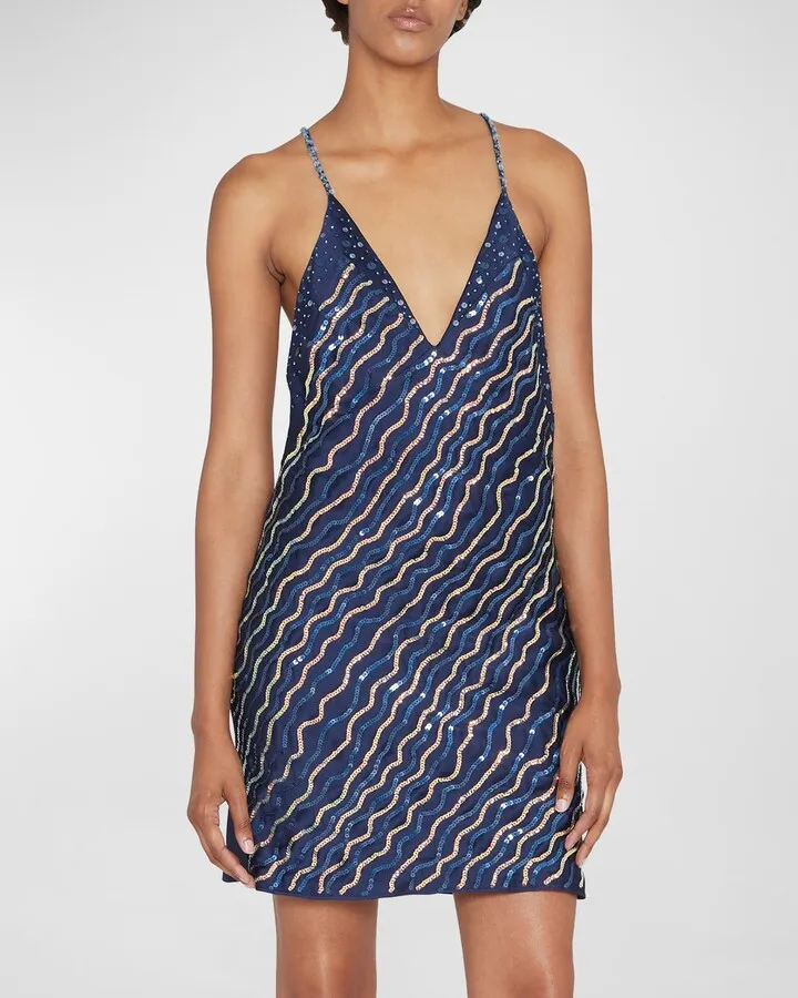 Wavy Sequin Mini Dress