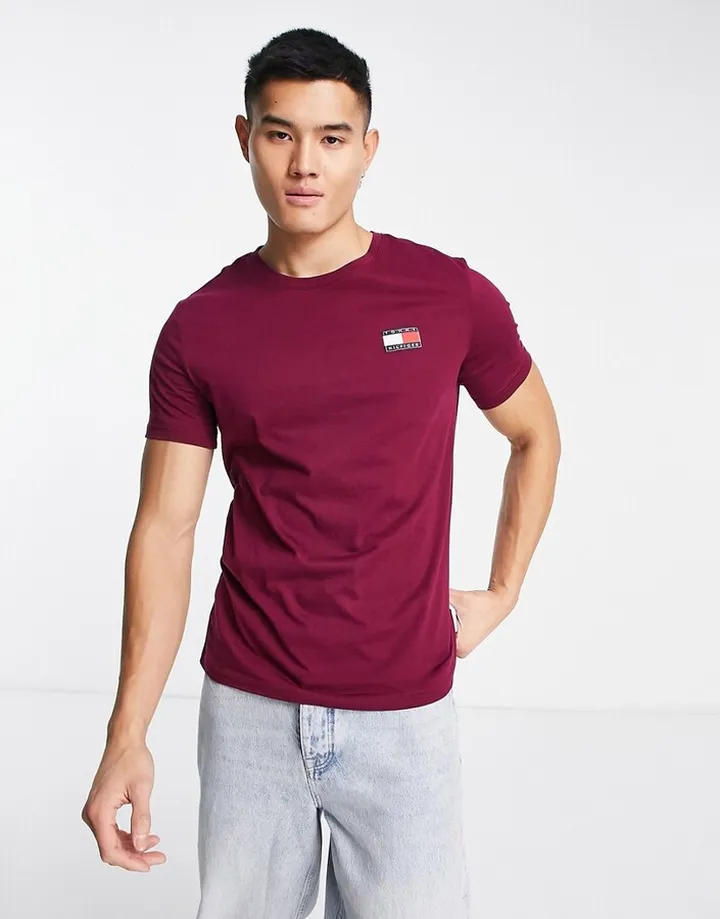 Tommy Hilfiger lounge flag logo t-shirt in purple