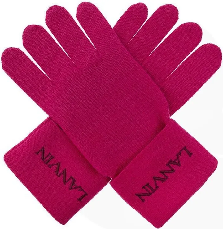 Lanvin Logo Embroidered Gloves
