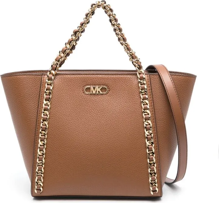Logo-Plaque Faux-Leather Tote Bag