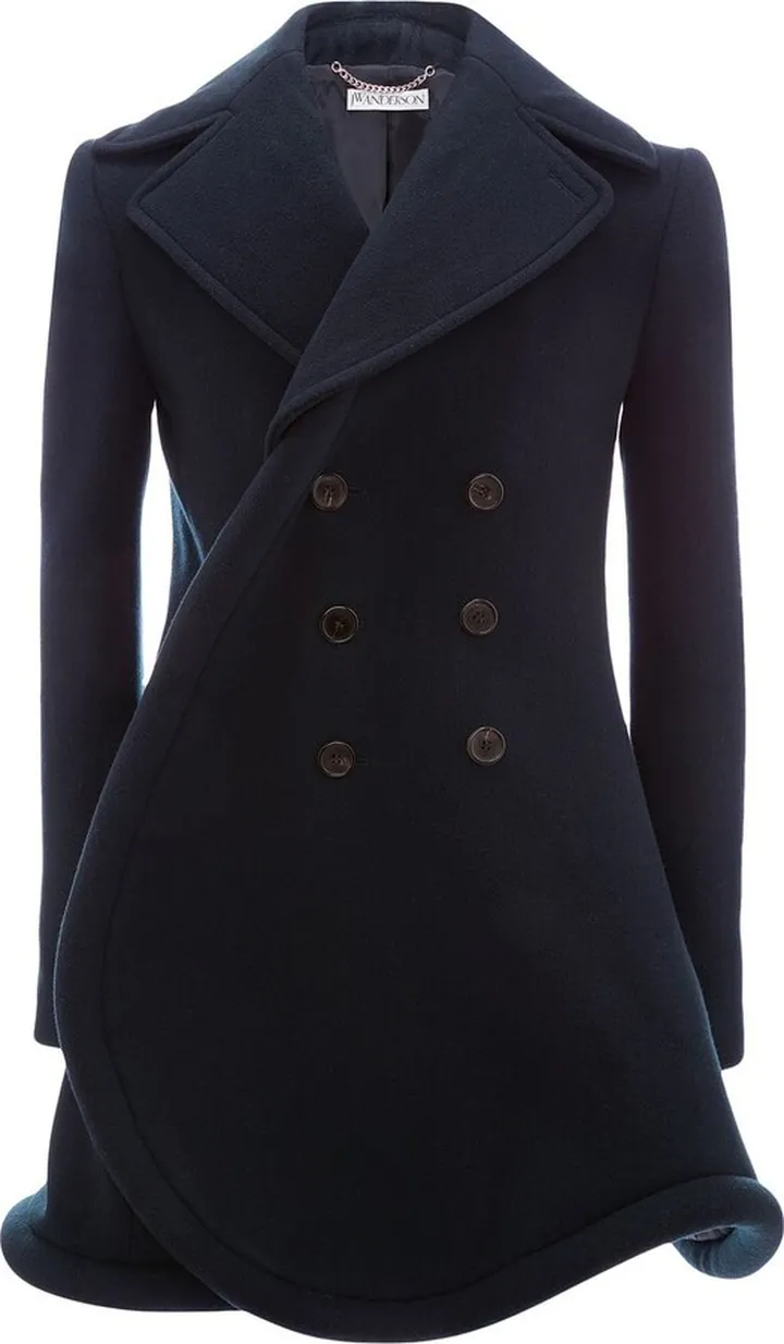 Bumper-Tube wool-blend peacoat