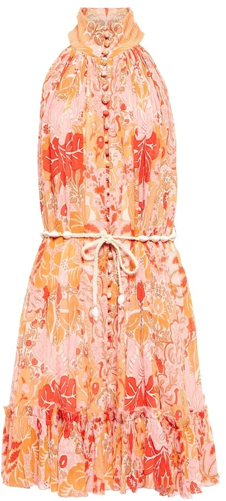 Violet printed silk minidress
