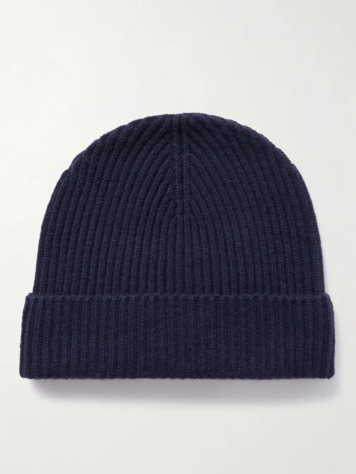 Ribbed Cashmere Beanie