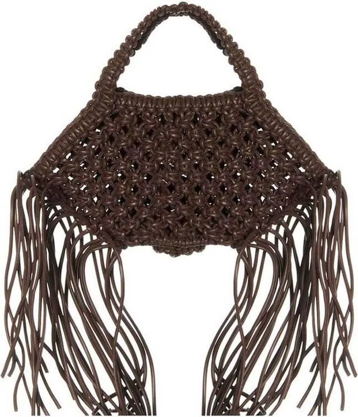 Yuzefi Mini Woven Fringed Tote Bag