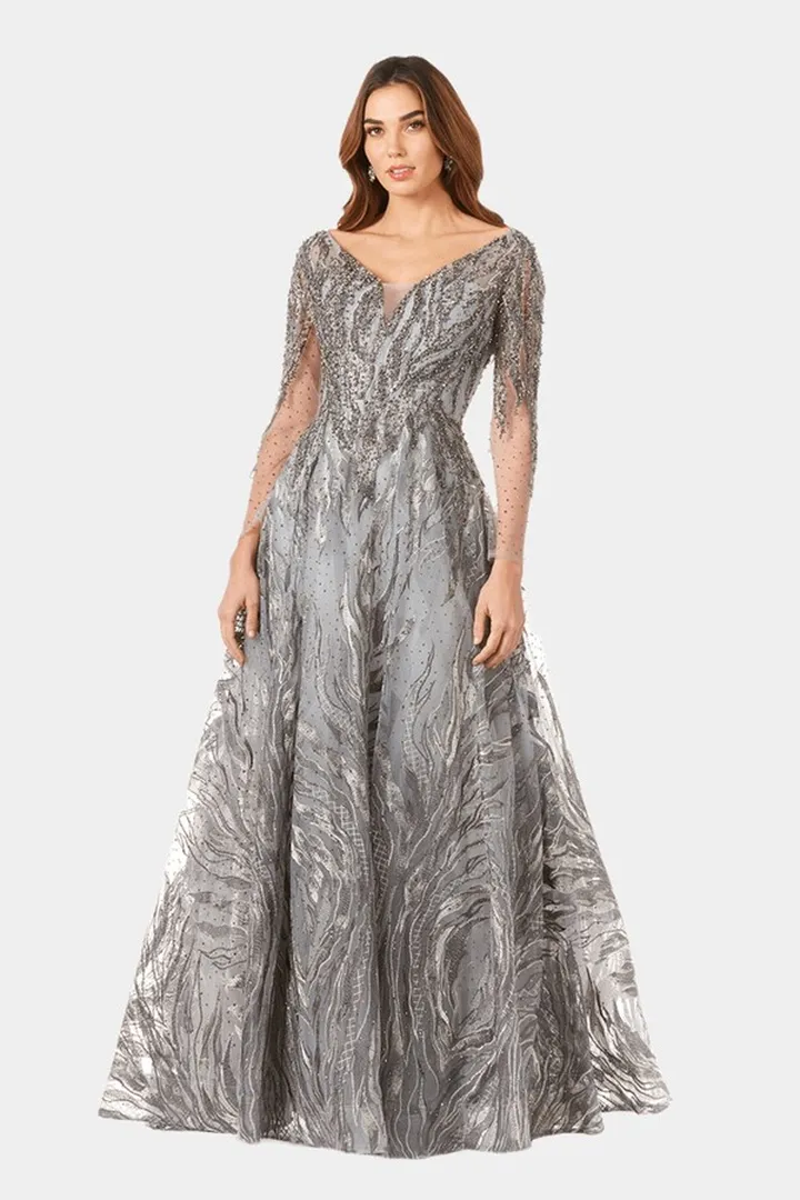 Long Sleeve Lace Ball gown