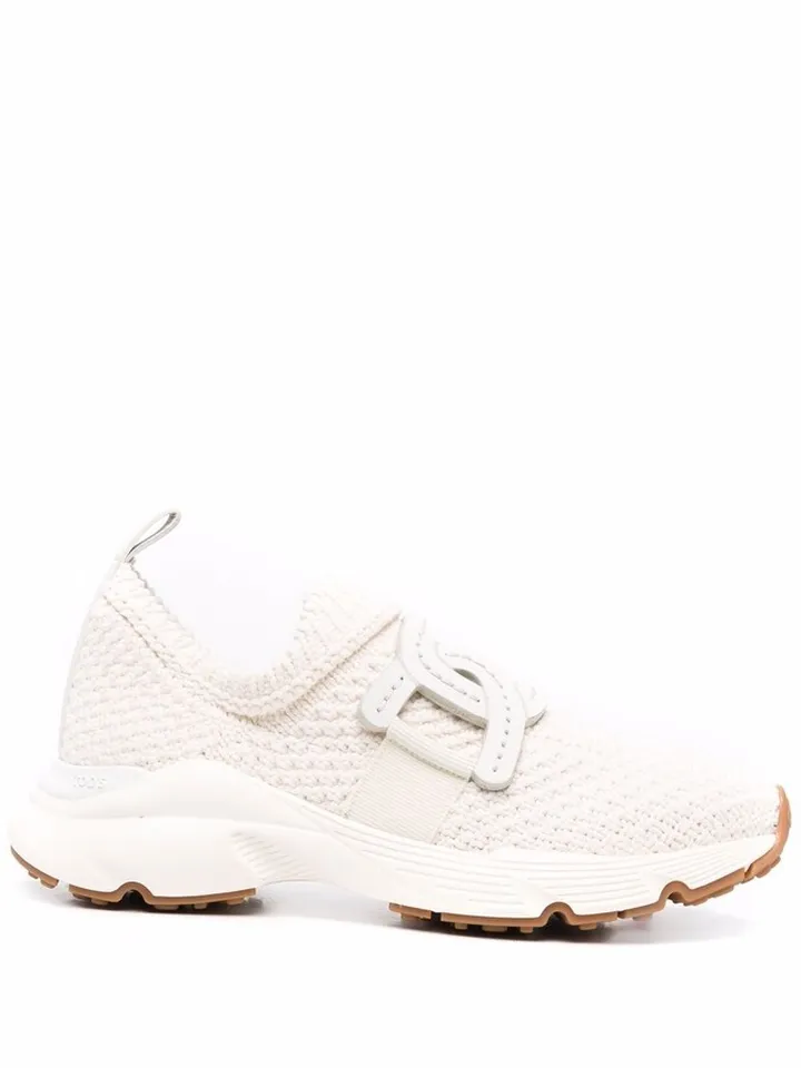 Chain-Embellished Woven Sneakers