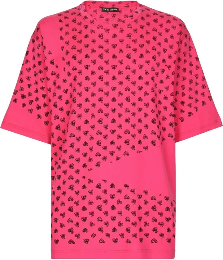 heart-print cotton T-shirt