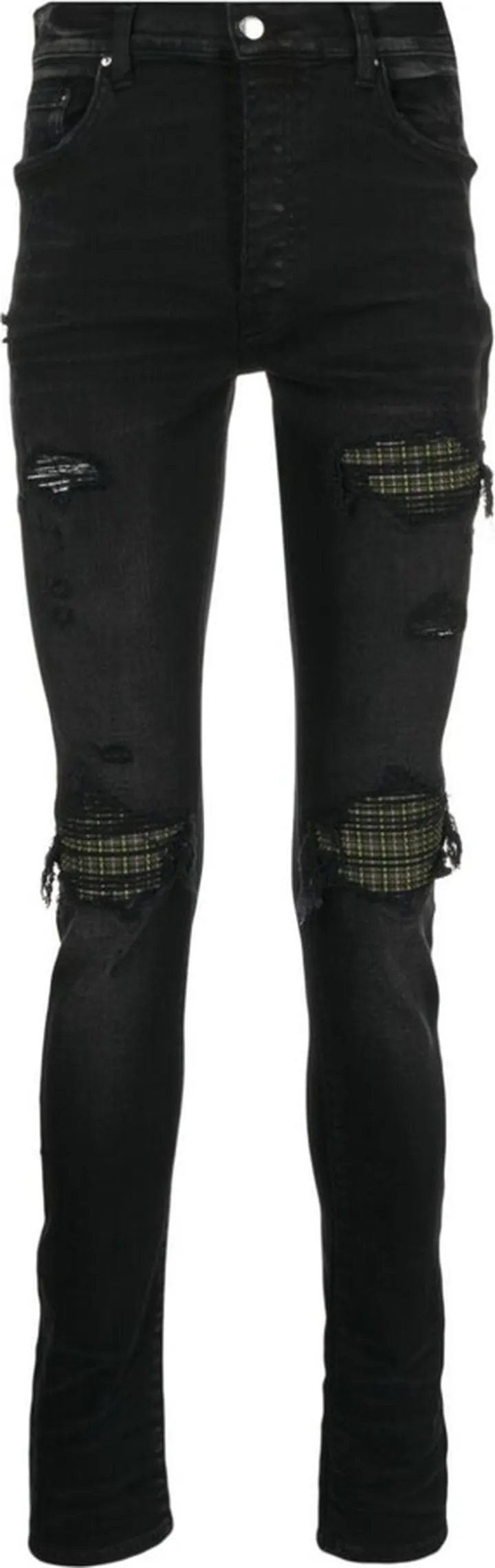 Black MX1 Neon Plaid Skinny Jeans