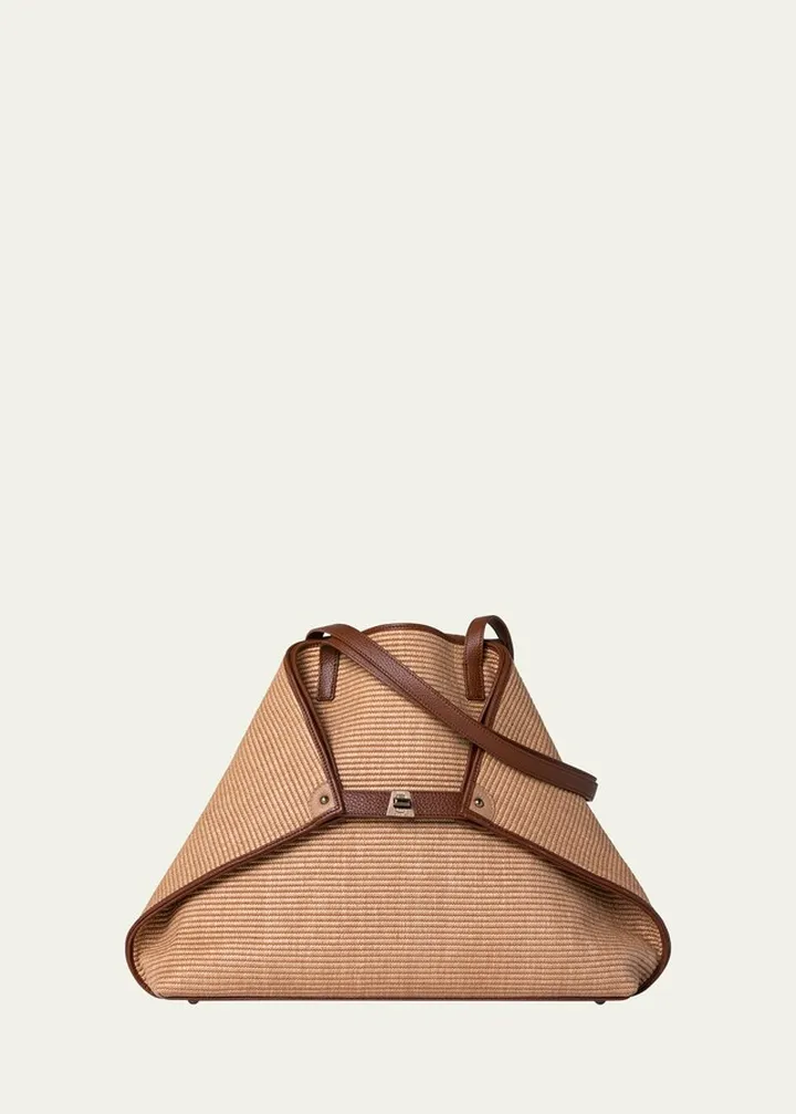 Ai Medium Bicolor Raffia Tote Bag