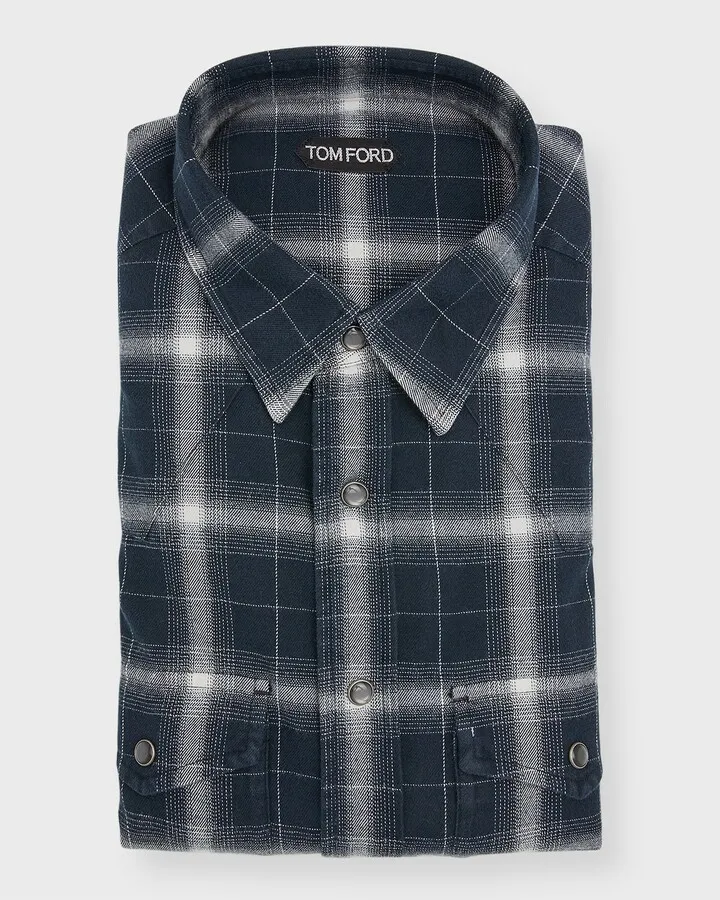 Men's Slim Fit Plaid Sport Shirt
