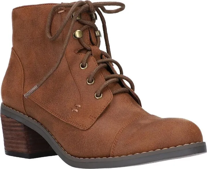 Sarina Womens Faux Suede Ankle Combat & Lace-up Boots