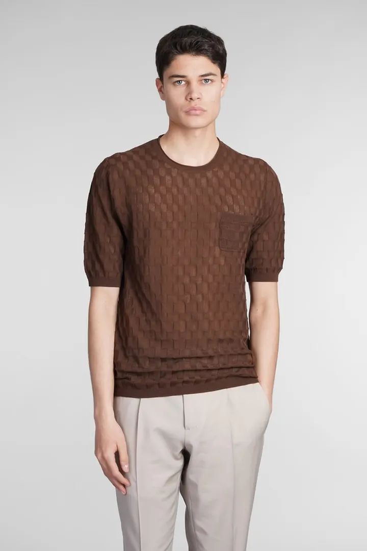 T-shirt In Brown Cotton