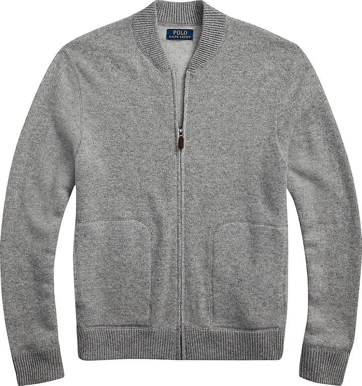 Cashmere Zip-Front Sweater
