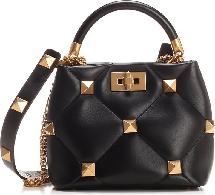 Valentino Garavani The Handle Roman Stud Small Tote Bag
