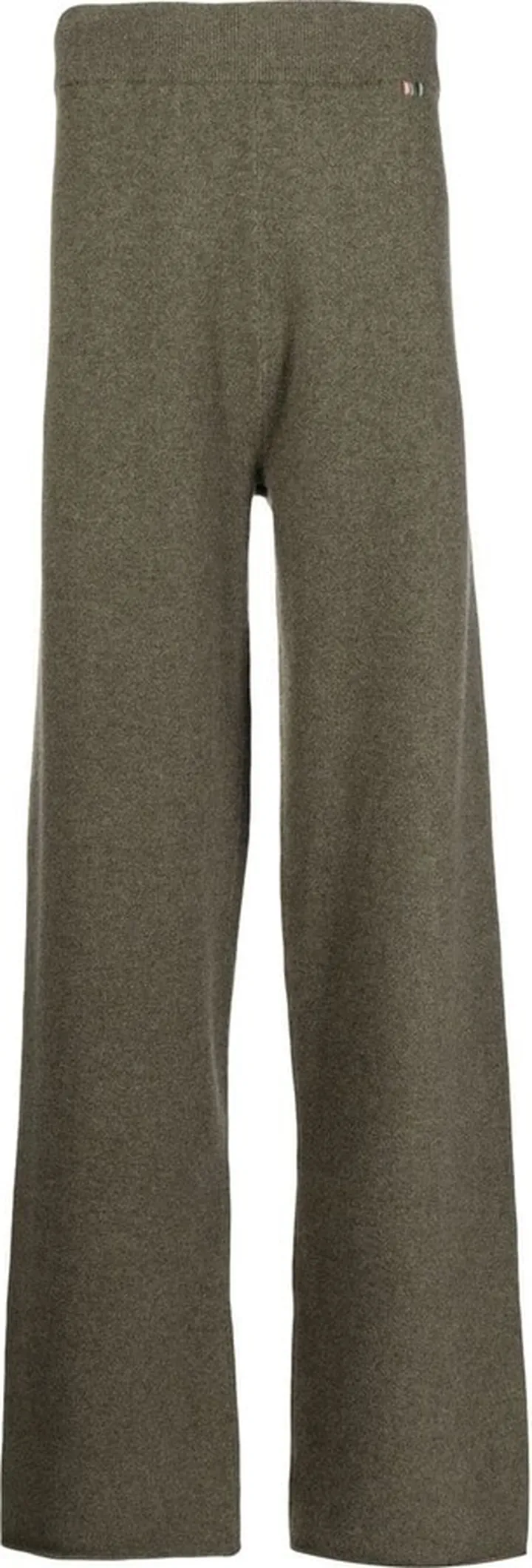 Ribbed-Waistband Straight-Leg Trousers