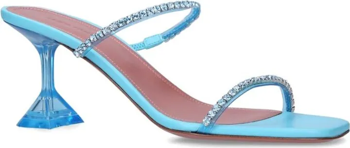 Amina Muaddi Glass Gilda Mules 70
