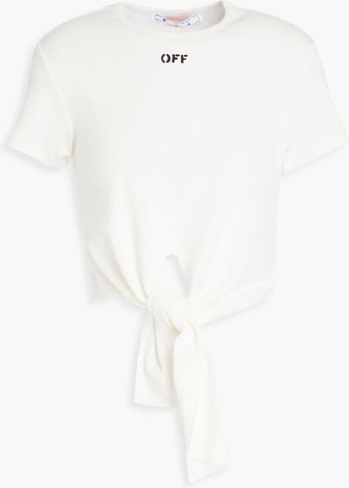 Cropped ribbed stretch-cotton jersey T-shirt