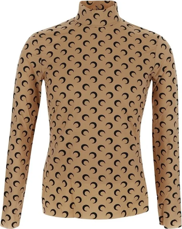Marine Serre Allover Moon Printed High-Neck T-Shirt