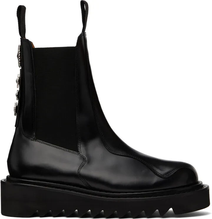 Toga Virilis Black Leather Chelsea Boots