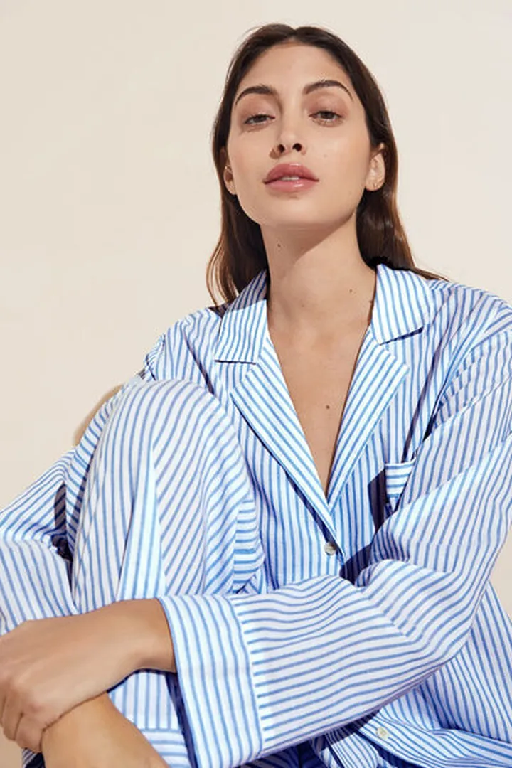 Organic Sandwashed Cotton Woven Long PJ Set