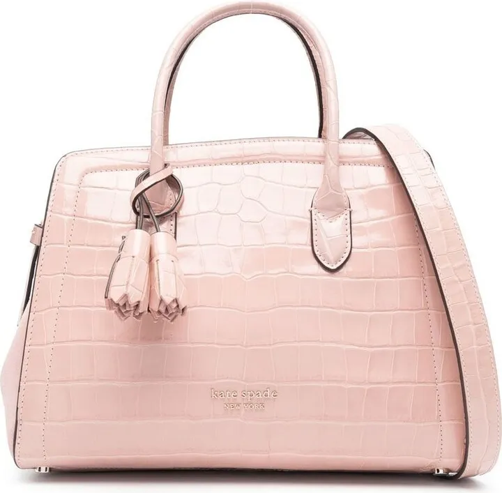 Croc-Embossed Leather Bag