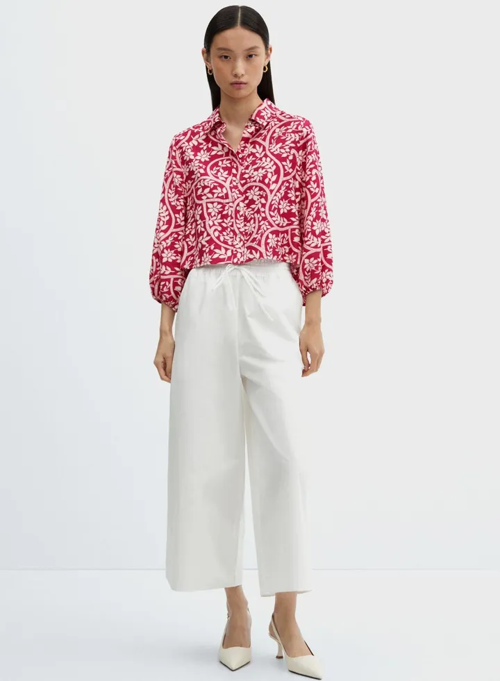 Puff Sleeve Floral Print Shirt