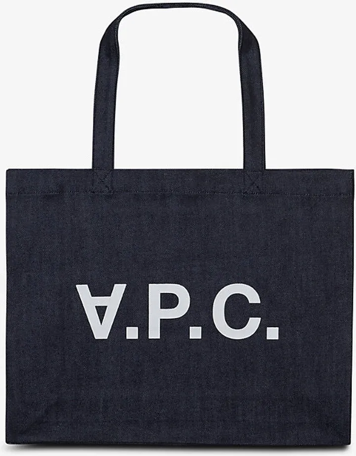 Apc Womens Indigo Daniela Brand-print Denim Tote bag